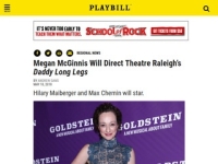 Playbill: Megan McGinnis Will Direct Theatre Raleigh's Daddy Long Legs