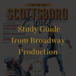 Study Guide from Broadway Production in yellow lettering